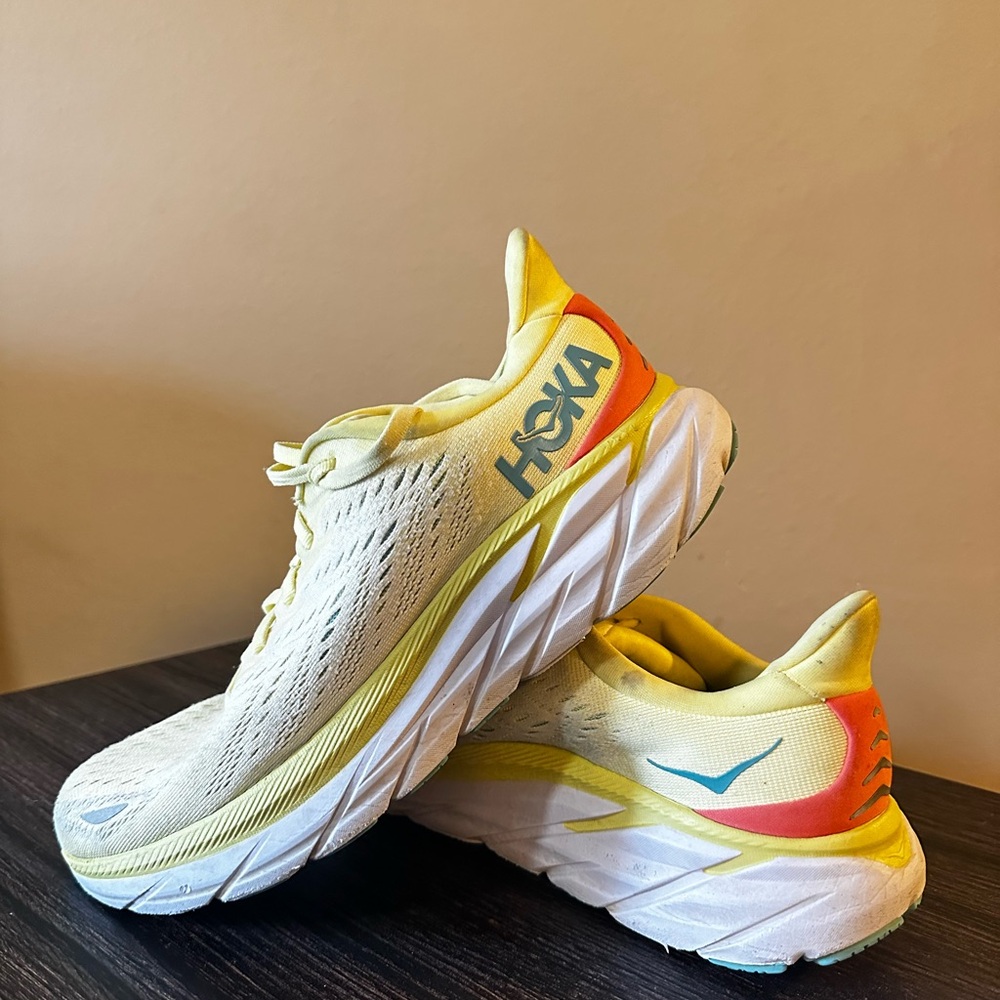 Hoka Yellow and Orange Sneakers